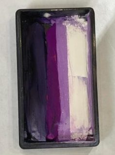 Handmade split-cake with purple colors