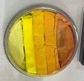 Handmade split-cake with TAG and Fusion yellow colors